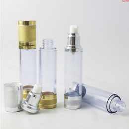 12 x 50 ml clair voyage rechargeable crème sans air lotion pompe bouteille 50cc shampooing vide emballage cosmétique bon Hxpkq