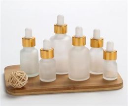 12 x 5ml 10ml 15ml 30ml 50ml 100ml Frost Glass Dropper Bottle Vacío de envases cosméticos Vílamas de aceite esencial 201018349036