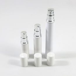 12 x 5 ml 10 ml 15 ml Airless Pump White Bottles Hervulbare Containers Air voor Cosmetics Foundations, Lotions