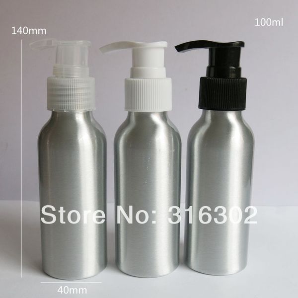 12 x emballage cosmétique bouteille de lotion en aluminium de 100 ml, récipient en métal avec pompe à pression, outil de stockage de liquide bricolage