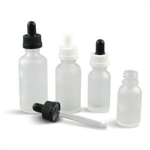 12 x Frost Glass Dropper Fles voor E-vloeibare druppelaarsflesjes met pipet voor cosmetische parfum Essentiële olie 100ml 50ml 30ml10ml