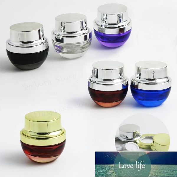 12 x nouveau design beauté or argent bouchon verre cosmétique pot soins de la peau crème bouteilles 20 g 20 ml noir bleu clair violet rouge récipient prix usine conception experte qualité