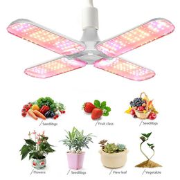 120/180/240LEDS LED GROEIL LICHT Vouwbaar Volledig spectrum LED's Plant Groeilamp Indoor Grow Lights E27 Hydroponische planten Growing verlichting D2.0