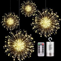 120/180 LED String Lights Waterdicht Warm Wit Vuurwerk AA Batterij Koperdraad Kerst Bruiloft Garland Fairy Light Lamp