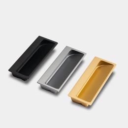 120/200/400 mm / alliage en aluminium Poignée de porte furtive intégrée Tiroir à fentes / poignée invisible noire pour le tiroir de l'armoire de cuisine
