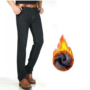 120 cm jeans pour hommes hiver plus jeans de velours pantalons pour hommes de grande taille stretch droite haute longue longueur pantalon version longue chaud décontracté 201111