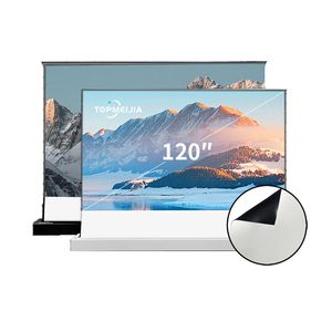 Pantalla de proyector eléctrico de 120 pulgadas, Material blanco mate enrollable, cine en casa, pantalla de proyección de elevación de suelo 4k