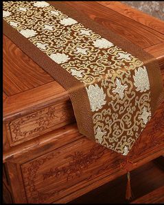 146 cm de long fantaisie chinois chemin de table basse patchwork mode thé pad soie satin nappe rectangulaire tissu décoratif tapis de table