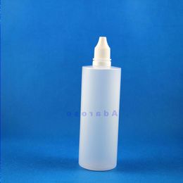 120 ML 100 PCS/Lot flacons compte-gouttes en plastique inviolable voleur coffre-fort compressible E cig jus avec gros mamelon Stcxu