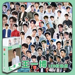 120 PCS / BOX LE WANG YIBO, XIAO ZHAN Autocollant décoratif DIY Voûte ordinateur portable Sticker Sticker Stickers Fans Gift