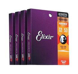 120 PCS String de guitare acoustique entier Elixir 11002 11027 11052 16002 16027 16052 12002 120526820604