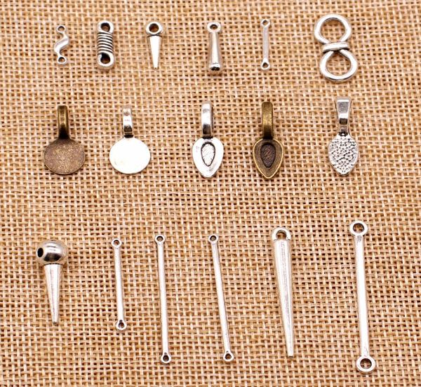 120 pièces breloques en métal pour la fabrication de bijoux trou perforé Bails connecteur de perles HJ2303621691