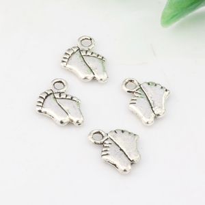 500 pcs/lots Antique argent alliage pieds perles pendentif à breloque pour la fabrication de bijoux Bracelet collier résultats 8mm x 11.2mm