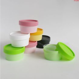 120 x 200g 100g 50g pots de crème en plastique rechargeables pots conteneurs maquillage emballage cosmétique blanc noir rose jaune vert haute qualité Ahqr