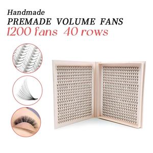 1200 Fans Fake Lashes XXL Mega Tray Matte Ultra Dark Premade Volume Fan Puntige Basis Promade Fans Wimperextensions Makeup Tools 240111