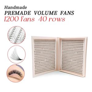 1200 Fans Pestañas postizas XXL Mega Bandeja Mate Ultra Oscuro Premade Volumen Fan Pointy Base Promade Fans Extensiones de pestañas Herramientas de maquillaje 231227