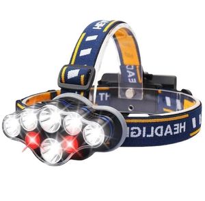 12000 lumen jachtkoplamp 2x XML T6 4XPE 2COB 8 LED-koplamp hoofdlamp voor camping zoom hoofdlamp zaklamp 18650 batterij + USB-oplader