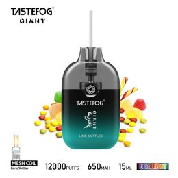 Livraison gratuite 12000 bouffées de vapes jetables Tastefog géant 2% 15ml cigarette électronique 12k bouffée 12 saveurs livraison rapide