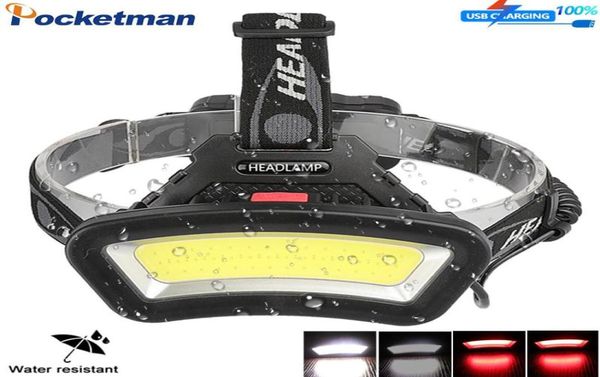 Lámpara de cabezal delantero LED de 12000lm Cob potente USB USB Luz de pesca impermeable al faro recargable por 18650 batería1970073