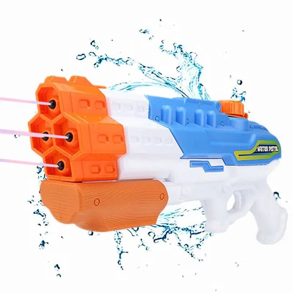 1200cc Agua de agua Sembra 4 Boquillas Agua Blaster Pistola Squirt Pistola de agua de 30 pies Fight Fight Summer Outdoor Swimming Pool Toys 240416