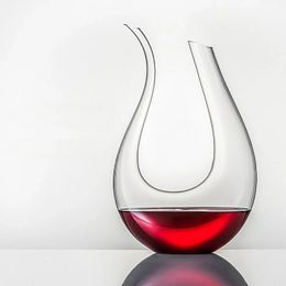 1200 ml Big Decanter fait à la main à la main Crystal Red Wine Brandy Champagne verres de bouteille Aerator verser pour le bar familial 240415