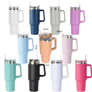 Gobelet de voyage Portable de grande capacité de 1200 ml avec poignée et couvercle tasse de bière de sport isolée sous vide à Double paroi