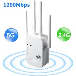 1200Ms WiFi Repeater Draadloze WIFI Extender Booster 5G 24G Dualband Netwerkversterker Lange Afstand Signaal Router 240113