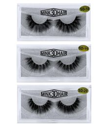 1200 paires 20Style 3d Mink Hair Fake Eyellash 100 épais de vis de vison réel faux cils Extension naturelle faux cils faux lashe3646021