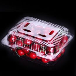 1200 pcs/lot boîte de fruits en plastique Transparent boîte de légumes fraise cerise fruits boîte d'emballage boîte en plastique pour la fête en gros