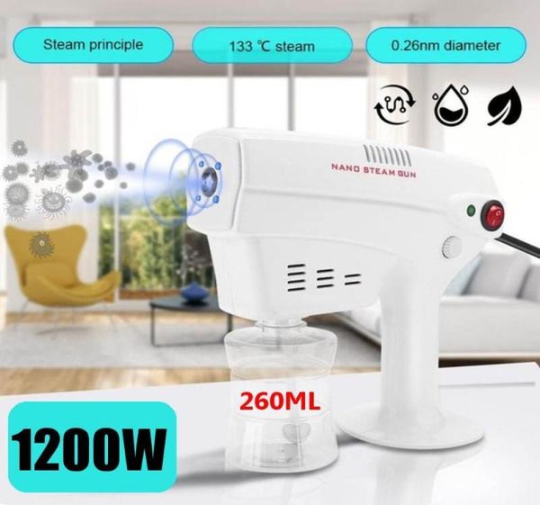 1200W 260ML lumière bleue Nano vapeur désinfection cheveux pistolet Machine Ultra Fine aérosol brume eau pulvérisateur déclencheur 110V 220V1329818