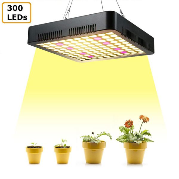 1200W LED élèvent la lumière 300LED Sunshine Lampe à spectre complet pour plantes AC85-265V Trois puces élèvent des lumières pour les plantes d'intérieur, les légumes et les fleurs