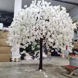 120 cm/200 cm hoog) Wit Roze Kunstzijde Hangende Kersenbloesem Takken Bloemen Boom Handgemaakte Decoratie Bloemen bruiloft rekwisieten gangpad deor stand