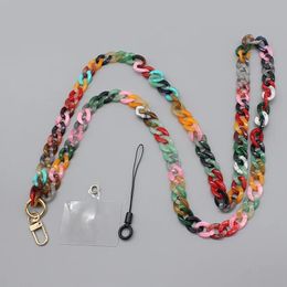 120 cm acryl telefoonketting lanyard voor vrouwen meisjes kleurrijke anti-verlies mobiele telefoon mobiele nekband case sieraden accessoires 240309