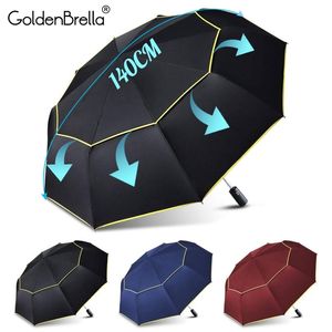 120cm automatique double grande pluie femmes 3 pliant résistant au vent grand parapluie hommes famille voyage affaires voiture parapluies 201218