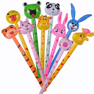 120cm Cartoon Inflatable Balloon Animal Long Inflatable Hammer No Wounding Kids Giraffe Stick Toy Baby Children Toys Random Style