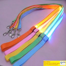 120 cm LED Nylon Glow Chien Laisses Animaux Chiot Formation Sangles Chien Laisse Corde Laisse Siège De Sécurité De Voiture