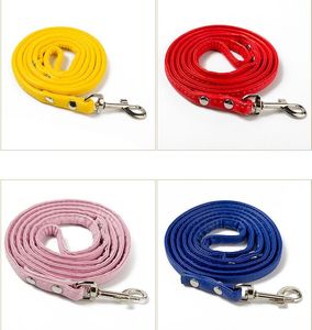 120 cm PET-riemen voor kleine puppy Middle Dogs Dog Training Leads Harness PU lederen kragen riemen Accessoires Groothandel