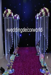 Pièce maîtresse de mariage en cristal de 120cm, décoration d'allée de passerelle, support de fleurs en acrylique, lustre de Table haute decor4638848822