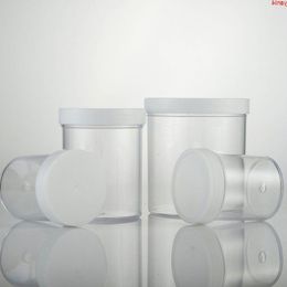 120G 200G 400G 24pcs / lot pot en plastique transparent avec couvercle blanc, pot de crème de pot de boue en cristal, conteneurs d'emballage Umrtu