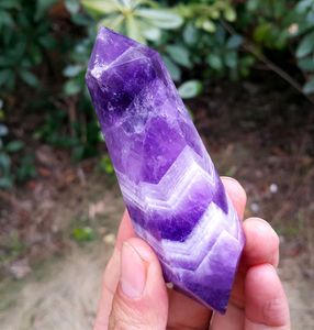 120G Mooie Violet Dream Amethyst Wand Point Crystal Quartz Double Arrow Points Healing Fengshui voor Woondecoratie