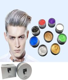 120G DIY Hair Clay Oneoff Color High Hold gel Mud Cream Pomade Wax Styling Shine Big Skeleton Make -up voor mannen Women Ship8851476