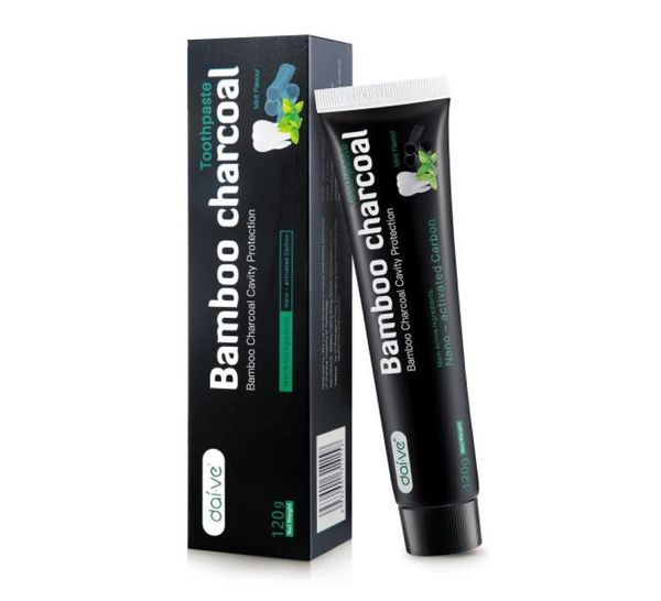 120g Naturaleza Bambú Carbón Activado Pasta de dientes Blanqueamiento dental Clareador Dientes dentales Cuidado bucal Pasta de dientes negra Higiene bucal 5778513