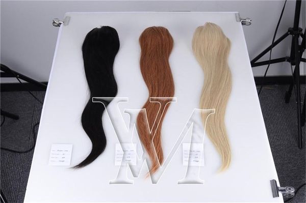 120g soyeux droit 100% non transformés queue de cheval humaine vierge trou serré naturel cordon de serrage prêle 613 blond brun couleur extension de cheveux