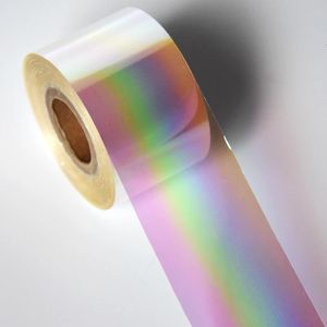 120m Laser Rainbow Nail Folie Voor Salon Holografische Clear Aurora Transfer Foliedruk Folies Papier Nail Stickers 240301