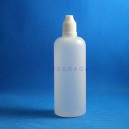 120 ML 100 Unids / lote Botellas cuentagotas de plástico LDPE con tapas seguras a prueba de niños Consejos E botella de jugo que combina con pezón corto Emvln