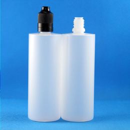 120ML 100 Pièces Flacons compte-gouttes en plastique LDPE avec bouchons à double preuve semi-transparent Vapor Squeezable match blanc vert noir couvercle de couleur Nhbm