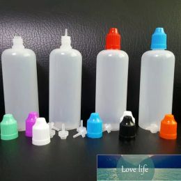 Botellas de 120 ml PE Pe Colterial de LDPE vacío translúcido suave de 120 ml de botellas de plástico con puntas de aguja larga y delgada tapas a prueba de niños para botella de embalaje de jugo de vapor