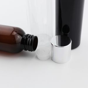 120 ml x 40 bouteille de lotion à contenant cosmétique rechargeable vide avec bouteille de contenant de couvercle à vis argentée