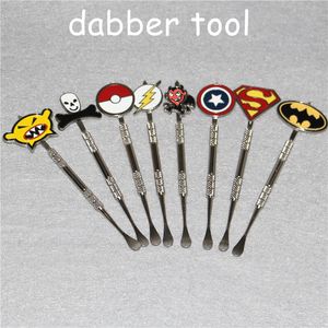 120mm Acier Inoxydable Concentré Dab Outils pour fumer Dabs / Wax / Shatter Silicon Tiped outil de dabbing ongles en métal DHL