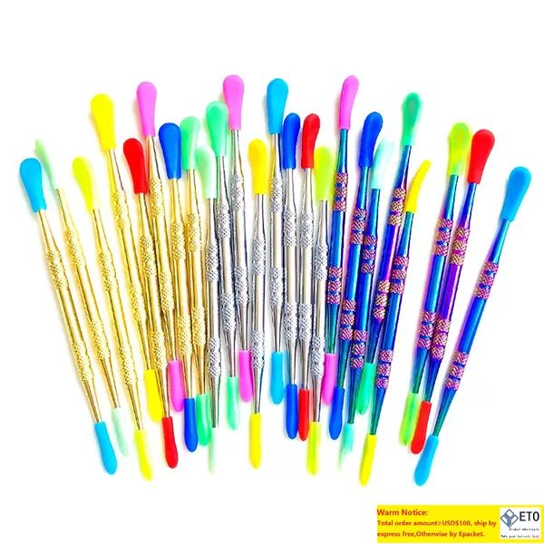 120 mm Wax Dabber Tools tanque atomizador herramienta de fumar de acero inoxidable para hierba seca titanio nail vape pen contenedor de estera de silicona